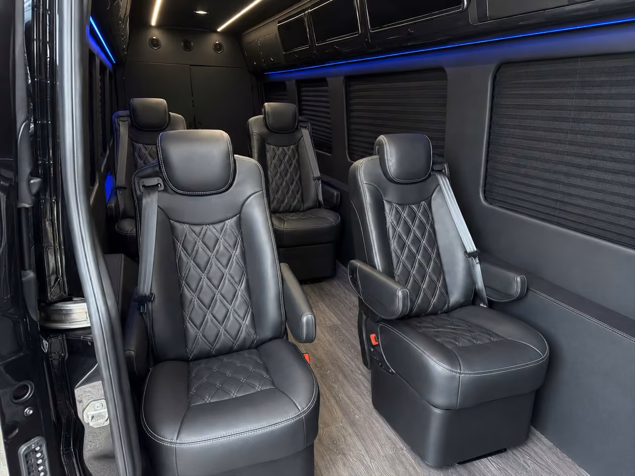sprinter van rental with driver inside